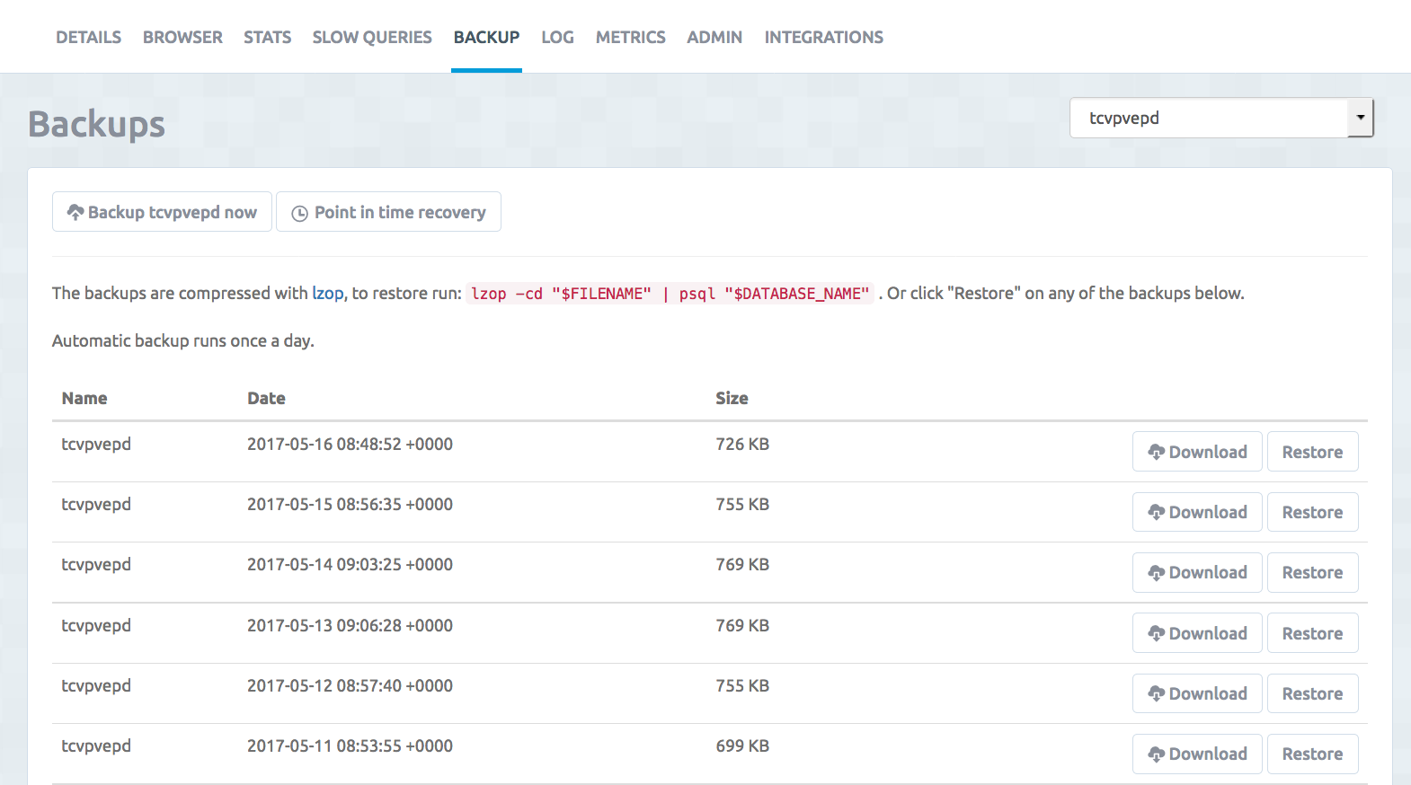 postgres backup