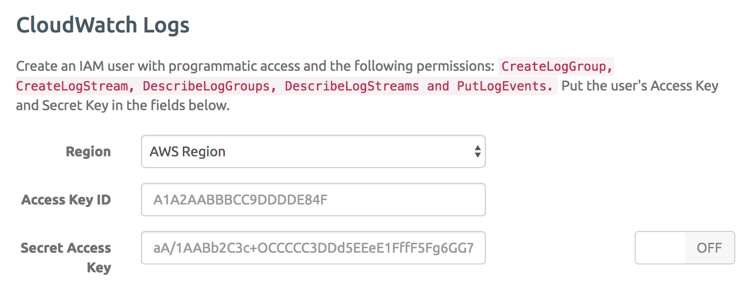 Cloudwatch Logs integration