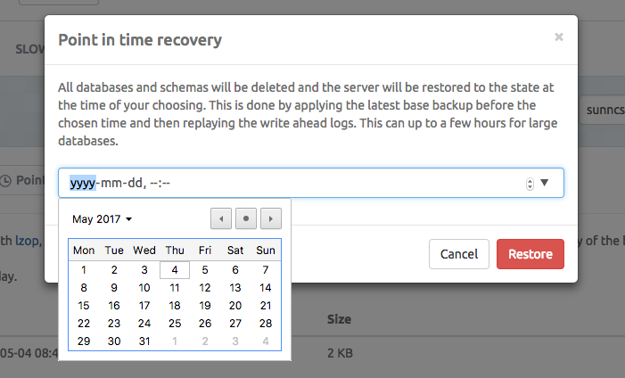 Point-in-time recovery Point-in-time recovery
