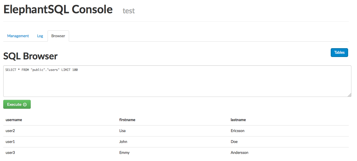 sql web browser